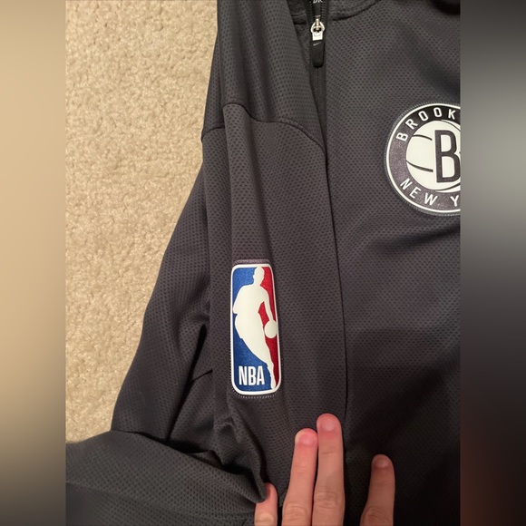 nike dri fit basketball zip up sweatshirt Brooklyn Nets NBA size small - Picture 3 of 6